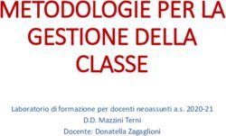 METODOLOGIE PER LA GESTIONE DELLA CLASSE - Laboratorio di formazione per docenti neoassunti a.s. 2020-21 D.D. Mazzini Terni Docente: Donatella ...