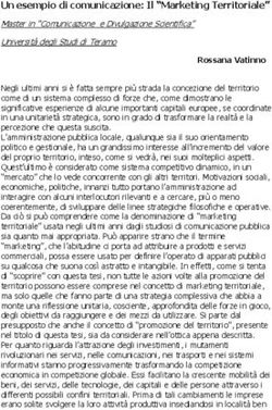 Un esempio di comunicazione: Il "Marketing Territoriale"