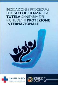 INDICAZIONI E PROCEDURE PER L'ACCOGLIENZA E LA TUTELA SANITARIA DEI RICHIEDENTI PROTEZIONE INTERNAZIONALE - SALUTE LAZIO