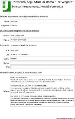 Università degli Studi di Roma "Tor Vergata" Scheda Insegnamento/Attività Formativa