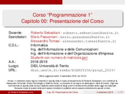 Corso "Programmazione 1" Capitolo 00: Presentazione del Corso - Unitn