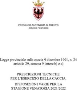 PRESCRIZIONI TECNICHE PER L'ESERCIZIO DELLA CACCIA. DISPOSIZIONI VARIE PER LA STAGIONE VENATORIA 2021/2022 - Legge provinciale sulla caccia 9 ...
