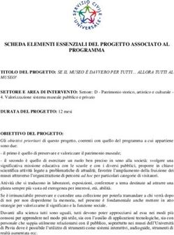 SCHEDA ELEMENTI ESSENZIALI DEL PROGETTO ASSOCIATO AL PROGRAMMA - Universit&agrave; di Pavia