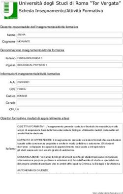 Università degli Studi di Roma "Tor Vergata" Scheda Insegnamento/Attività Formativa - Università degli Studi di Roma Tor Vergata