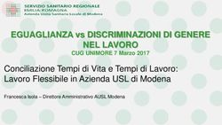 EGUAGLIANZA vs DISCRIMINAZIONI DI GENERE NEL LAVORO - Conciliazione Tempi di Vita e Tempi di Lavoro: Lavoro Flessibile in Azienda USL di Modena ...