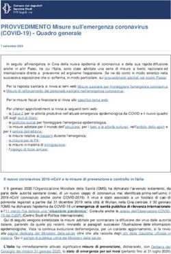 PROVVEDIMENTO Misure sull'emergenza coronavirus (COVID-19) - Quadro generale