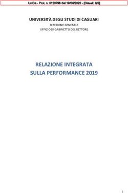 RELAZIONE INTEGRATA SULLA PERFORMANCE 2019 - UNIVERSITÀ DEGLI STUDI DI CAGLIARI DIREZIONE GENERALE