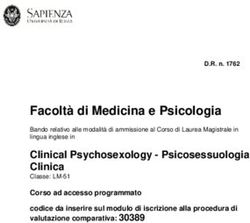 Facoltà di Medicina e Psicologia - Clinical Psychosexology - Psicosessuologia Clinica Classe: LM-51