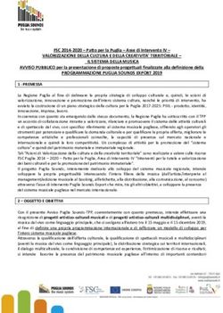 VALORIZZAZIONE DELLA CULTURA E DELLA CREATIVITA' TERRITORIALE - IL SISTEMA DELLA MUSICA