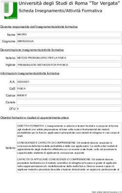 Università degli Studi di Roma "Tor Vergata" Scheda Insegnamento/Attività Formativa