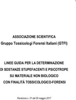 Gruppo Tossicologi Forensi Italiani (GTFI) - ASSOCIAZIONE SCIENTIFICA LINEE GUIDA PER LA DETERMINAZIONE DI SOSTANZE STUPEFACENTI E PSICOTROPE SU ...