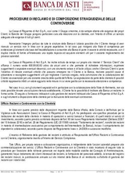 PROCEDURE DI RECLAMO E DI COMPOSIZIONE STRAGIUDIZIALE DELLE CONTROVERSIE