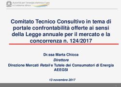 Comitato Tecnico Consultivo in tema di portale confrontabilità offerte ai sensi della Legge annuale per il mercato e la concorrenza n. 124/2017 ...