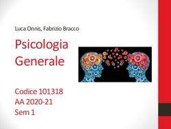 Psicologia Generale Codice 101318 - AA 2020-21 - Luca Onnis, Fabrizio Bracco - AulaWeb 2020