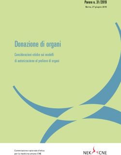 Donazione di organi Considerazioni etiche sui modelli di autorizzazione al prelievo di organi - Parere n. 31/2019
