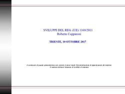 SVILUPPI DEL REG. (UE) 1169/2011 - TRIESTE, 10 OTTOBRE 2017 Roberto Copparoni