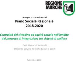 Piano Sociale Regionale 2018-2020 - Centralità del cittadino ed equità sociale nell'ambito del processo di integrazione tra sistemi di welfare ...