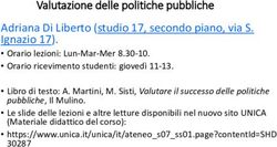 Valutazione delle politiche pubbliche - Adriana Di Liberto (studio 17, secondo piano, via S. Ignazio 17) - UniCa