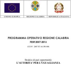 L'AUTORITA' PER L'UGUAGLIANZA - PROGRAMMA OPERATIVO REGIONE CALABRIA Stralcio di pari opportunità