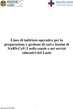 LINEE DI INDIRIZZO OPERATIVE PER LA PREPARAZIONE E GESTIONE DI CASI E FOCOLAI DI SARS-COV-2 NELLE SCUOLE E NEI SERVIZI EDUCATIVI DEL LAZIO