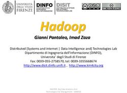 Hadoop Gianni Pantaleo, Imad Zaza - DISIT Lab