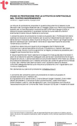 PIANO DI PROTEZIONE PER LE ATTIVITÀ DI SPETTACOLO NEL TEATRO INDIPENDENTE