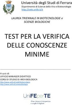 TEST PER LA VERIFICA DELLE CONOSCENZE MINIME - Universit&agrave; degli Studi di Ferrara - Universit&agrave; degli Studi di Ferrara