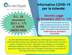 Informativa COVID-19 per le Aziende: Decreto Legge 26 Novembre 2021 n. 172 - Studio Rivelli