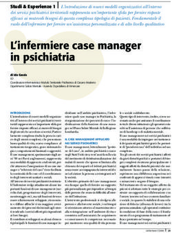 L'infermiere case manager in psichiatria