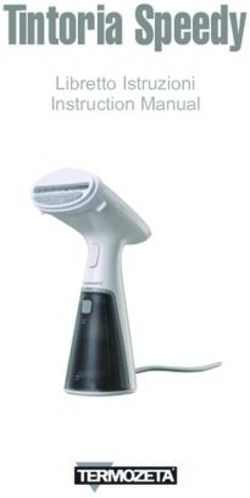 Tintoria Speedy Libretto Istruzioni Instruction Manual - ITALIANO - Termozeta