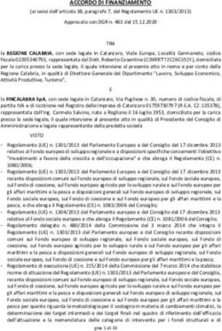 ACCORDO DI FINANZIAMENTO - Regione Calabria