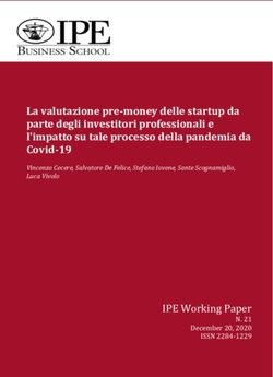 La valutazione pre-money delle startup da parte degli investitori professionali e l'impatto su tale processo della pandemia da Covid-19 - IPE