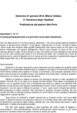Domenica 21 gennaio 2018, Milano Valdese 3 Domenica dopo l'Epifania Predicazione del pastore Italo Pons