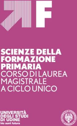 F SCIENZE DELLA FORMAZIONE PRIMARIA CORSO DI LAUREA MAGISTRALE A CICLO UNICO