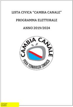 LISTA CIVICA "CAMBIA CANALE" PROGRAMMA ELETTORALE ANNO 2019/2024