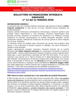 SERVIZIO FITOSANITARIO E CHIMICO, RICERCA, SPERIMENTAZIONE ED ASSISTENZA TECNICA