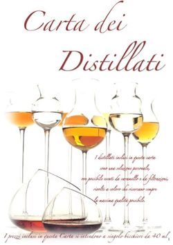 I prezzi inclusi in questa Carta si intendono a singolo bicchiere da 40 ml