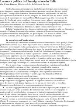 La nuova politica dell'immigrazione in Italia