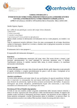 SCHEDA INFORMATIVA INTERVENTO DI VITRECTOMIA PEREMOVITREO/IALOSI ASTEROIDE/SINCHISI SCINTILLANTE/PERSISTENZA VITREO PRIMITIVO IPERPLASTICO ...