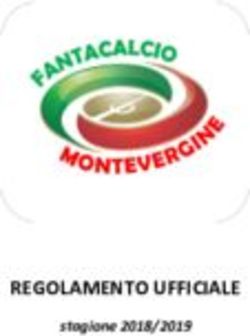 REGOLAMENTO UFFICIALE - stagione 2018/2019 - Fantamonte.net