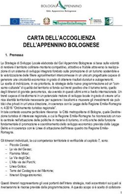 CARTA DELL'ACCOGLIENZA DELL'APPENNINO BOLOGNESE
