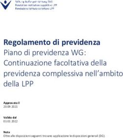 Regolamento di previdenza Piano di previdenza WG: Continuazione facoltativa della previdenza complessiva nell'ambito della LPP
