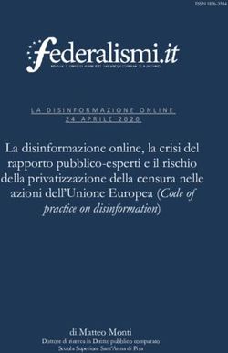 La disinformazione online, la crisi del rapporto pubblico-esperti e il rischio della privatizzazione della censura nelle azioni dell'Unione ...