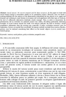 IL TURISMO SOCIALE: LA SITUAZIONE ATTUALE E LE PROSPETTIVE DI SVILUPPO