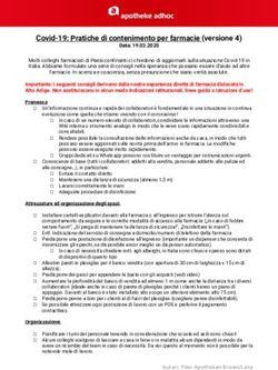 Covid-19: Pratiche di contenimento per farmacie (versione 4) - Apotheke Adhoc