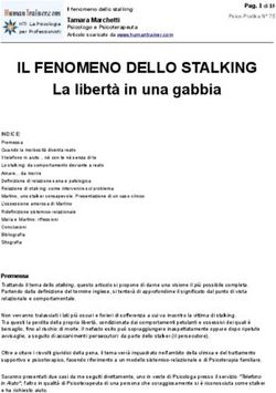 IL FENOMENO DELLO STALKING - La libertà in una gabbia