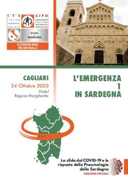 L'EMERGENZA COVID-19 IN SARDEGNA - CAGLIARI 24 Ottobre 2020 Hotel Regina Margherita - AIPO Ricerche