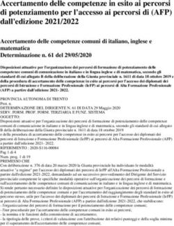 Accertamento delle competenze in esito ai percorsi di potenziamento per l'accesso ai percorsi di (AFP) dall'edizione 2021/2022