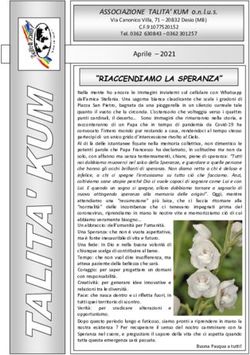 "RIACCENDIAMO LA SPERANZA" - Aprile - 2021 ASSOCIAZIONE TALITA' KUM o.n.l.u.s - Desio
