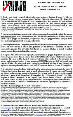 L'ITALIA DEI VISIONARI 2023 REGOLAMENTO DI PARTECIPAZIONE